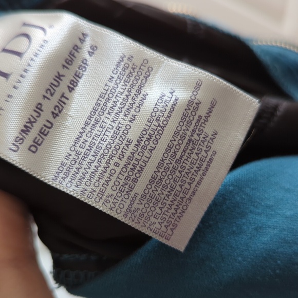 NYDJ teal velvet pants 12 - Picture 6 of 6